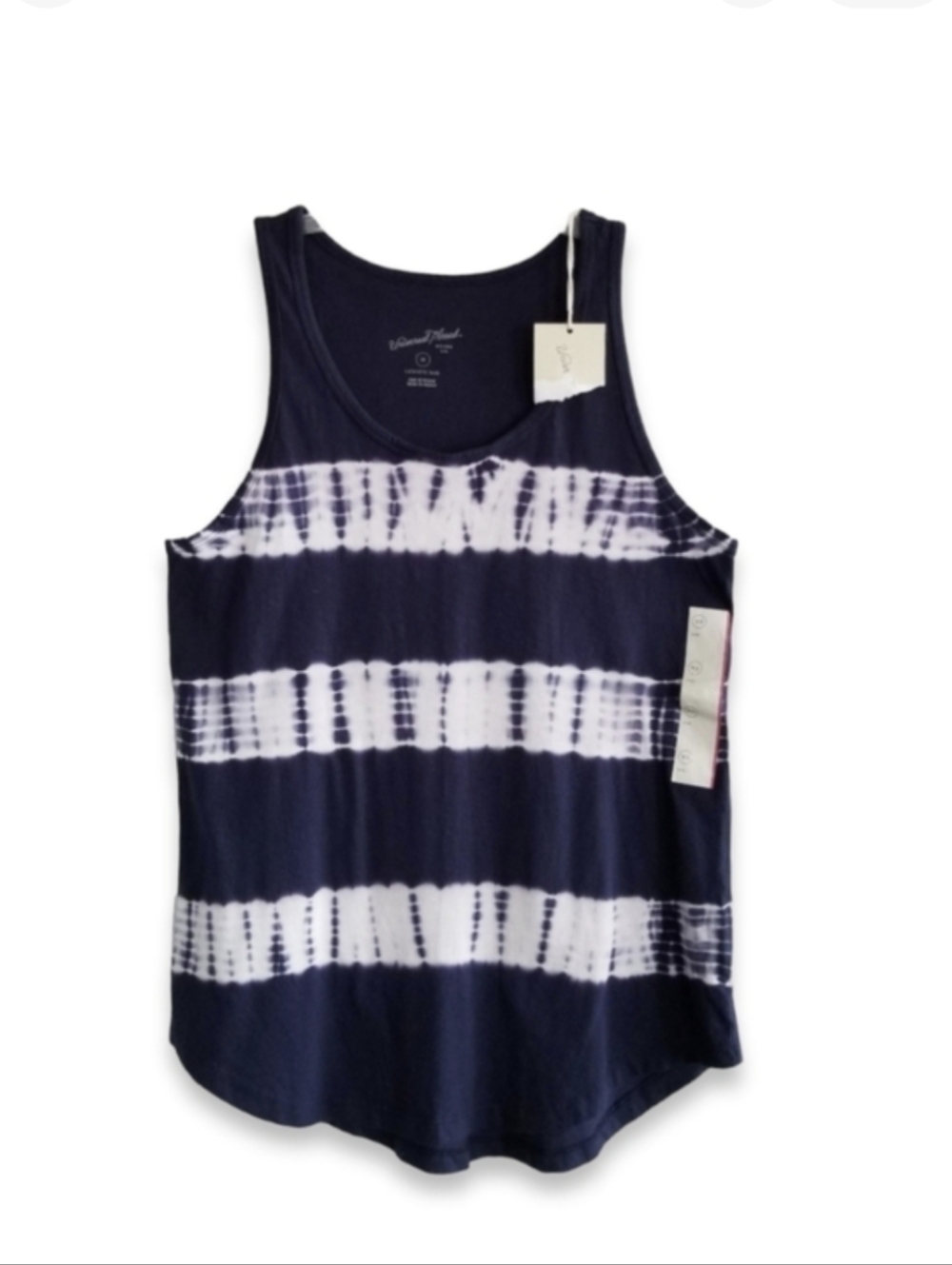 Universal Thread Tie-dye Tank Top XS Navy‎ Blue White NWT